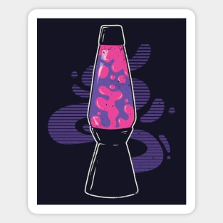 Funky Vintage Lava Lamp Illustration Magnet